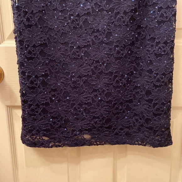 Connected Apparel Lace Sequin Dress Black Sleeveless Scoop Neckline WM SZ 10 - Picture 5 of 10